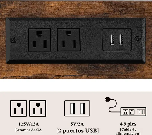Miniatura 6 de YUFAM Mesa auxiliar pequeña de madera estrecha de 3 niveles con estación de carga, mesita de noche delgada para espacios pequeños, mesita de noche