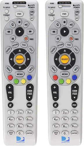 DirecTV RC66X Paquete de 2 – Reemplaza a RC65, RC65X, RC66 – Funciona con HR20, H20, HR21, H21, HR22, H23, HR23, H24, HR24, R15, R16, R22, D11, D12