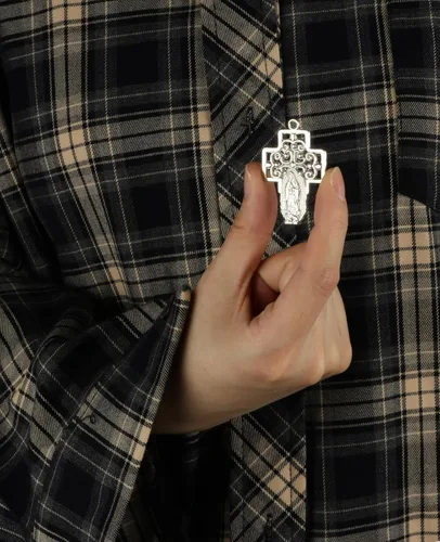 Miniatura 3 de COTTVOTT Santa Teresa de Lisieux/Santa Madre Teresa de Calcuta/Divina Misericordia Jesús/Mater Dolorosa Medalla de Santo Patrón Dije Colgante
