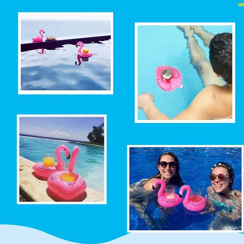 Miniatura 5 de Soporte inflable para bebidas, flotadores para piscina, portavasos flotantes, posavasos flotantes inflables para fiesta en la piscina