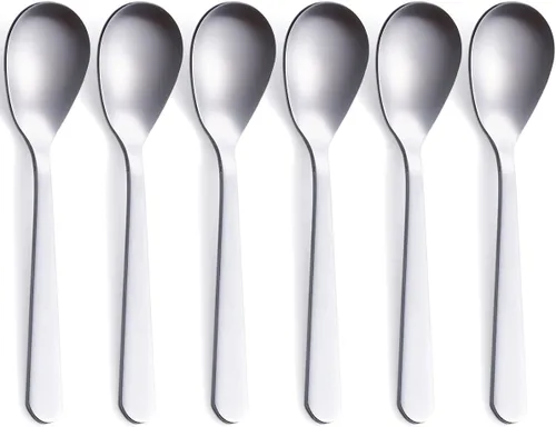 Miniatura 8 de Cucharas de café expreso Demitasse negro mate, acabado satinado de acero inoxidable, mini cucharaditas, cucharas de azúcar, 4.7 pulgadas, juego de 6