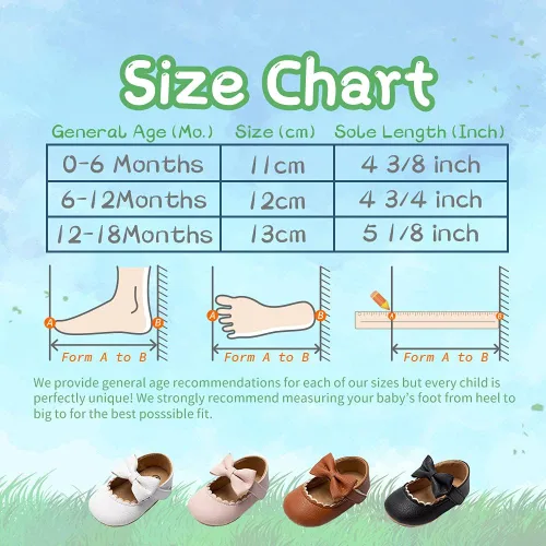 Miniatura 7 de Meckior Infant Baby Girls Soft Sole Bowknot Princess Wedding Dress Mary Jane Flats Prewalker Newborn Light Baby Sneaker Shoes