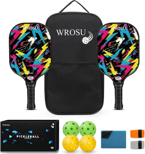 Miniatura 14 de Carbon Fiber Pickleball Paddles Set of 4 or 2 Rackets,USAPA Approved Pickleballs Equipment with Balls,Bag,Accessories,Carbon Fiber T300 Lightweight