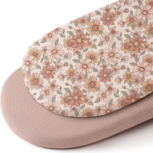 Miniatura 20 de Konssy Sábanas de muselina para cuna de bebé para niña y niño, paquete de 2, sábanas ajustadas transpirables para colchón de cuna de bebé, aptas