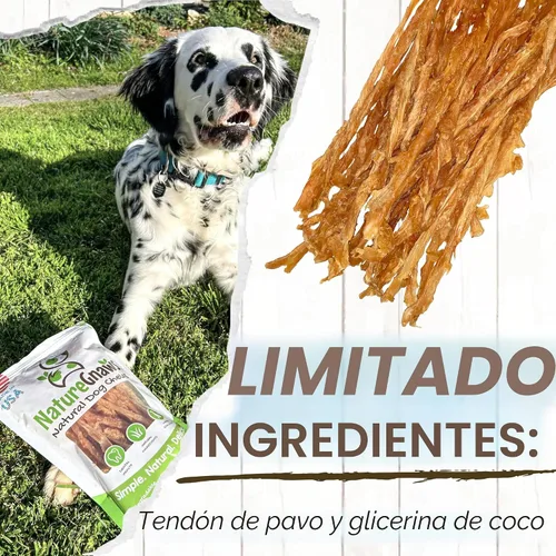 Miniatura 3 de Nature Gnaws Tendones de pavo de Estados Unidos para perros (8 onzas) – Delicioso aperitivo de recompensa sin granos para razas pequeñas, medianas