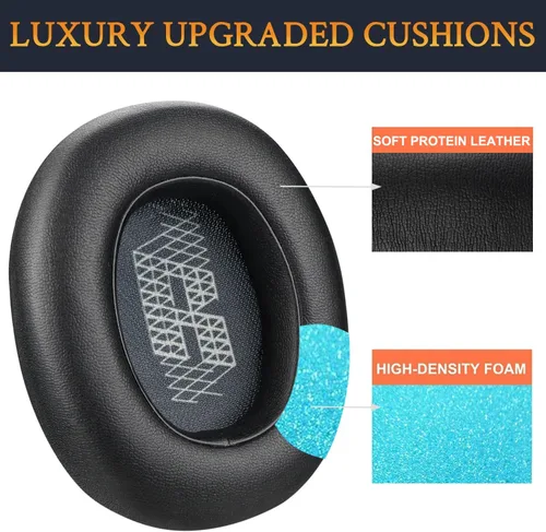 Miniatura 5 de SOULWIT Almohadillas de Repuesto para Auriculares JBL E65BTNC/Live 650BTNC/Live 770NC/Live 660NC/Duet NC Over-Ear, Cojines de Almohadillas con Cuero