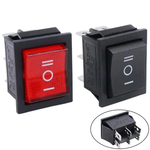 Miniatura 13 de Twidec Interruptor basculante de 3 pines 3 posiciones ON/OFF/ON AC 6A/125V 10A/250V SPDT Coche Barco Negro Interruptor basculante palanca KCD1-5-103