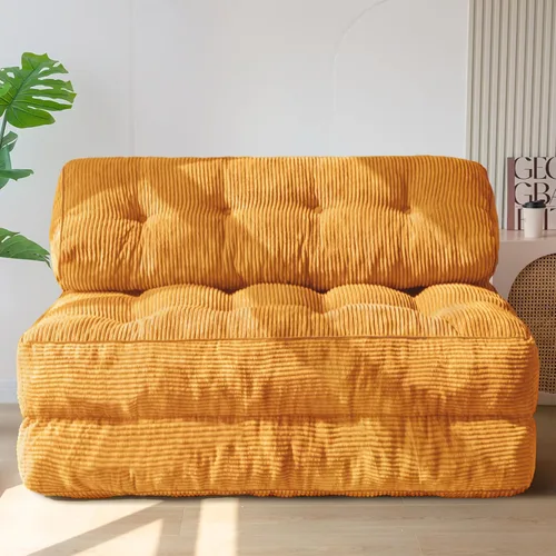 Miniatura 14 de MAXYOYO Sofá cama plegable, silla convertible con almohada, sofá plegable con soporte para la espalda, silla plegable portátil para cama, cómodo