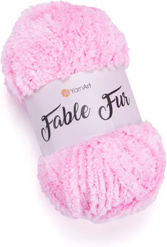 Miniatura 24 de Yarnart Fable Fur Hilo (100gr), Hilo de Pestañas Sintético Suave Grueso Esponjoso Falso Difuso para Ropa de Ganchillo Tejido de Punto Súper