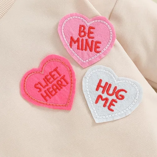 Miniatura 5 de Conjunto de manga larga para bebés y niñas, con texto en inglés My First Valentines Day