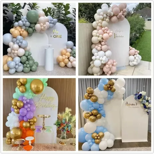 Miniatura 5 de Fundas de fondo de arco de porcelana, decoración de fiesta mediterránea, azulejos azules arqueados para fotografía, cubiertas de soporte