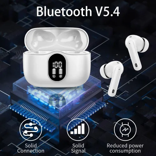 Miniatura 4 de Btootos Auriculares Inalámbricos Bluetooth 5.4 Audífonos Estéreo con Graves Auriculares Intrauditivos con Micrófono con Cancelación de Ruido Blanco