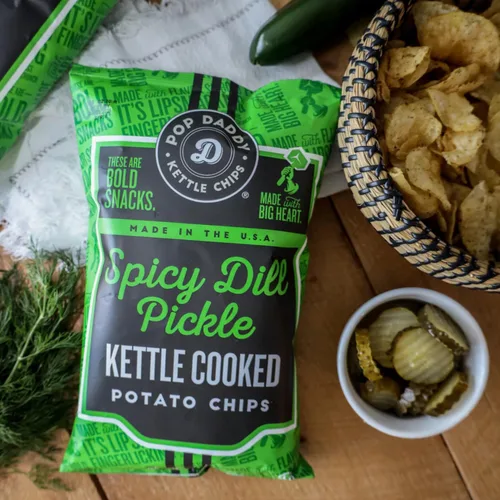 Miniatura 7 de Pop Daddy Kettle - Papas fritas cocidas, Kosher y sin gluten, bolsas individuales de papas fritas de 5 onzas, paquete de 3, pimienta agrietada y sal