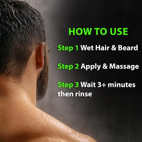 Miniatura 8 de Champú y acondicionador para barba 11 en 1 – CRECE cabello y barba crecimiento lavado con biotina, aceite de ricino, menta y queratina – Apoya