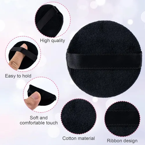 Miniatura 4 de HINZIC Paquete de 25 esponjas redondas de 2.36 pulgadas para aplicadores de maquillaje de base, algodón suave y agradable a la piel, esponjas