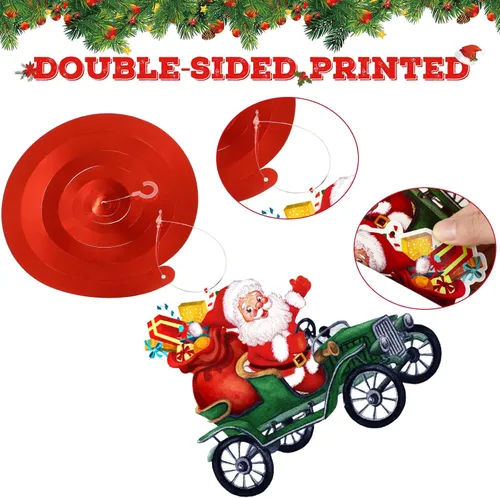 Miniatura 4 de Sumind 30 piezas de decoraciones colgantes de techo de Papá Noel de Navidad, decoraciones de remolino de Feliz Navidad, juego de decoración colgante