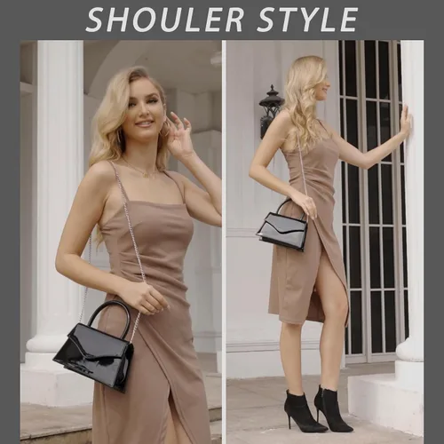 Miniatura 2 de Milisente Bolso de noche para mujer, bolso de mano para fiesta nupcial, bolsos de cóctel y baile de graduación con charol
