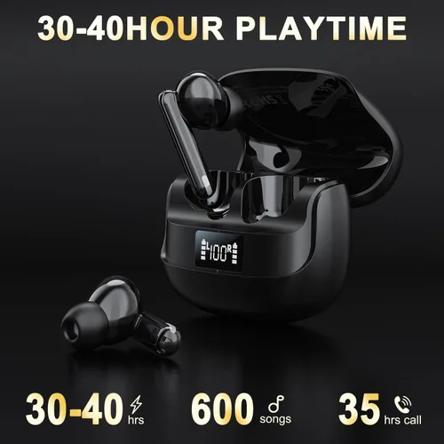 Miniatura 3 de Auriculares inalámbricos con cancelación de ruido, auriculares Bluetooth 5.4, sonido estéreo de graves grandes, 4 micrófonos ENC AI Clear