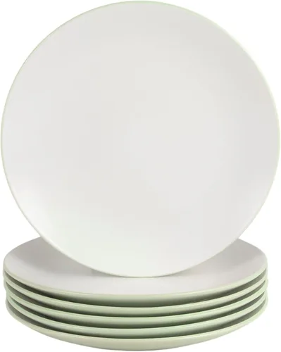Miniatura 8 de 10 Strawberry Street Juego de 6 platos de ensalada Coupe de 8.0 in, color negro/gris