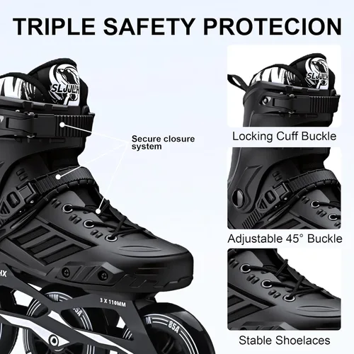 Miniatura 2 de Patines en línea de 3 ruedas para hombres y mujeres, patines profesionales para hombres y mujeres, patines de velocidad de alto rendimiento