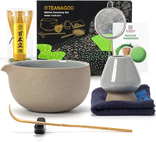 Miniatura 12 de TEANAGOO Juego de 9 Piezas Batidor de Matcha, Juego de Matcha de Cerámica, Kit de Matcha para Ceremonia, Juego de Té Matcha para Hacer Negro carbón 2