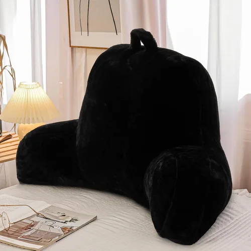 Miniatura 15 de A Nice Night Almohada de lectura de piel sintética con cuña para adultos y niños, respaldo con brazos para sentarse en la cama/sofá para reposo