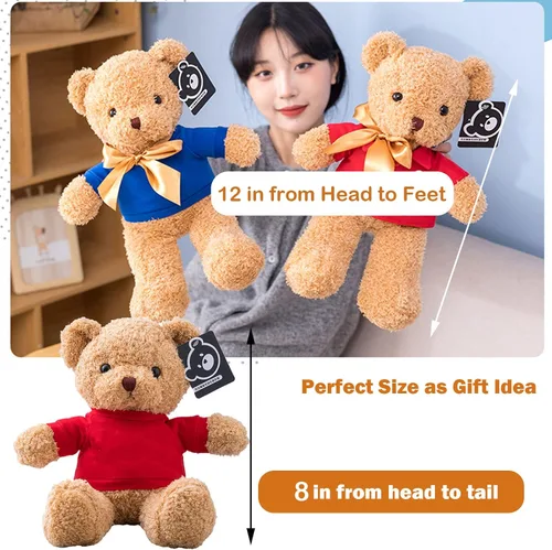 Miniatura 3 de Oso de peluche personalizado con texto + foto, oso de San Valentín, animales de peluche, juguetes de peluche como regalos personalizados para Negro