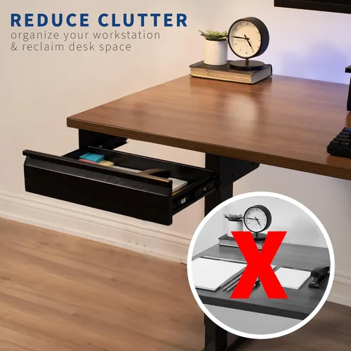 Miniatura 6 de VIVO DESK-AC03A-B - Cajón deslizante para debajo del escritorio de 16 pulgadas sin funda, organizador de almacenamiento de oficina en casa, negro