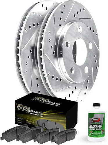 Hart Brakes Kit de frenos delanteros y rotores | Pastillas de freno delantero | Rotores y pastillas de freno | Pastillas de freno y rotores de