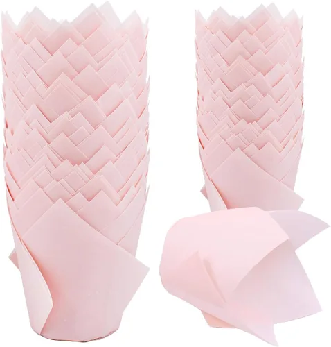 Miniatura 10 de 150 piezas de forros para magdalenas y cupcakes con tulipán, tazas de papel para hornear, envoltorios para cupcakes a prueba de grasa para Negro