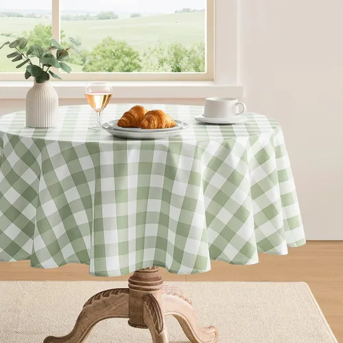 Miniatura 9 de Mantel a cuadros rectangular de gingham, impermeable, sin arrugas, manteles de búfalo a cuadros para mesa, lavables para comedor, fiestas y picnic