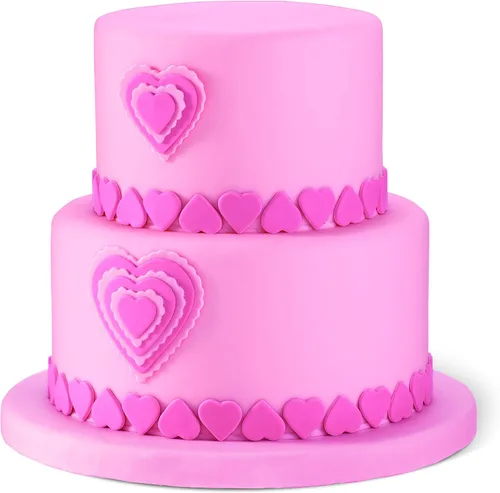 Miniatura 4 de Wilton Cortadores de doble cara para fondant, 6 piezas, corazones, plata