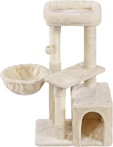 Topeakmart Torre de árbol para gatos de interior, centro de actividades de árbol para gatos de 34.5 pulgadas con condominio y poste rascador, torre