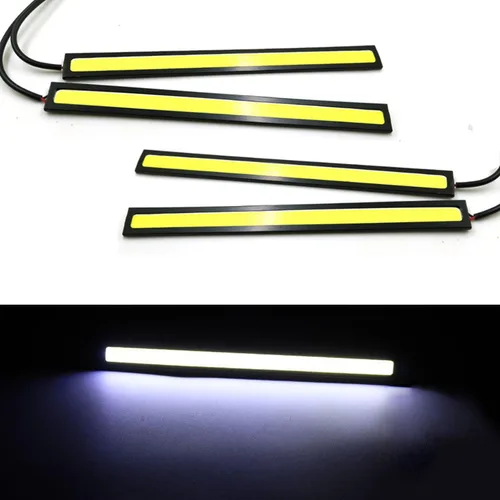 Miniatura 6 de 4 unids 12 V 6.7 in impermeable LED Flip Chips COB DRL coche diurna Correr luces rayas (azul)