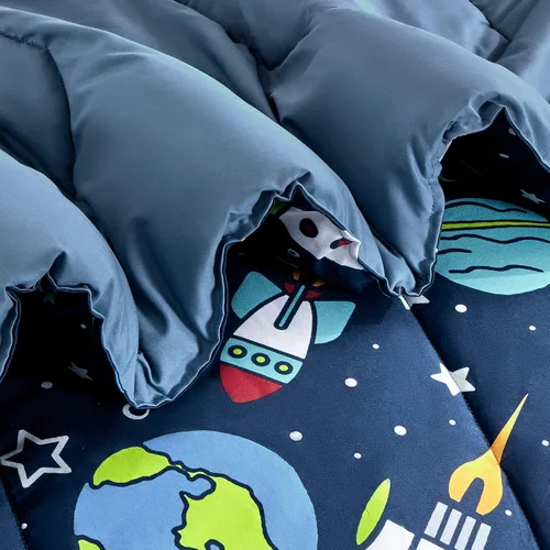 Miniatura 4 de SLEEP ZONE - Juego de edredón de 3 piezas tamaño matrimonial/Queen para niños, estampado suave, para todas las temporadas, no se decolora, lavar a