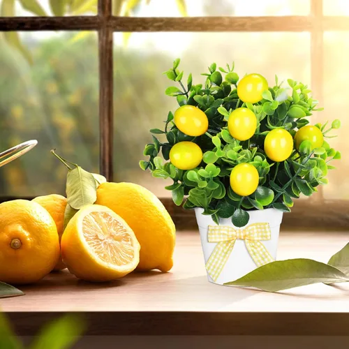 Miniatura 5 de Jexine Juego de 3 bandejas escalonadas de frutas de verano para decoración de plantas artificiales, casa de campo, decoración del hogar, mini