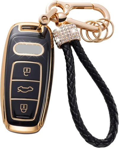 Miniatura 17 de Gematay Funda protectora para llavero VW Volkswagen con cordón para llavero, compatible con VW Jetta Golf Polo MK7 Passat Beetle Smart Key Case