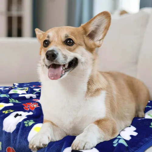 Miniatura 4 de Rezutan 1 paquete de 3 mantas para perros grandes, 41x31 pulgadas para mantas suaves y mullidas para mascotas y gatos de tamaño mediano, reversibles