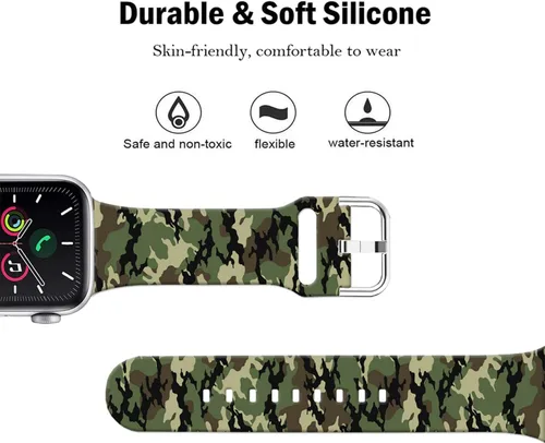 Miniatura 3 de Correas de silicona suaves compatibles con Apple Watch Band de 1.496 in 1.575 in 1.614 in 1.654 in 1.732 in 1.772 in 1.811 in 1.929 in, correa