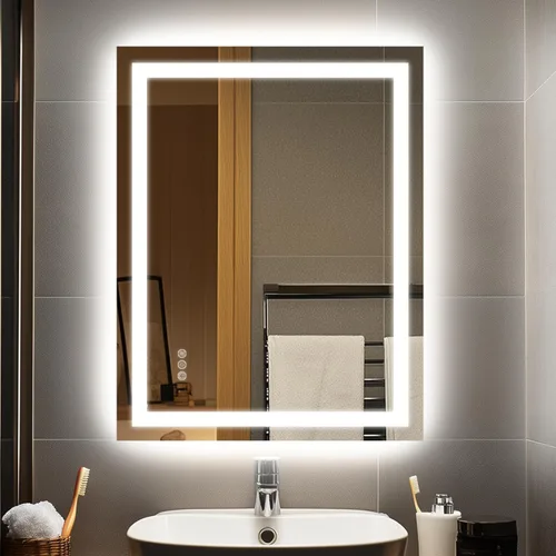 Miniatura 15 de Espejo de baño LED de 24 x 32 pulgadas con luces – antiniebla, regulable, retroiluminado e iluminado frontalmente, espejo de tocador iluminado