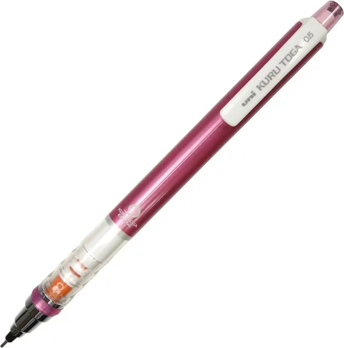 Miniatura 15 de Lápiz portaminas Uni Kuru Toga estándar, negro, 0.0112 pulgadas, rosado bebé