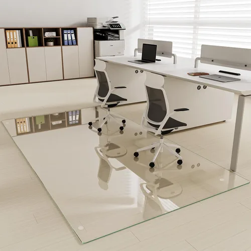 [Vidrio templado] Tapete para silla de vidrio de 40 x 80 pulgadas, tapete para silla de oficina de 1/5 pulgadas de grosor para alfombra o suelo de