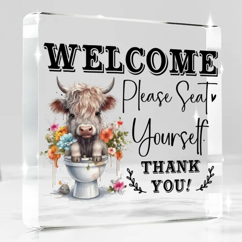 Miniatura 19 de Highland Cow Gifts - Letrero acrílico con texto en inglés "You are Brave Kind Loved Enough Positive Inspirador Highland Cow Regalos para Amigos