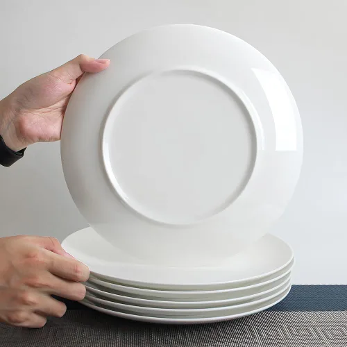 Miniatura 6 de YFWOOD Juego de 6 platos llanos de cerámica, juego de vajilla de cocina de 10.5 pulgadas, vajilla redonda contemporánea de porcelana, apta