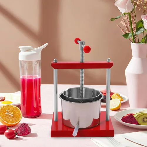 Miniatura 3 de Prensa manual de vino de frutas y hierbas para tintura de queso, máquina de prensa de barriles de acero inoxidable de 1.6 galones/6L para jugo