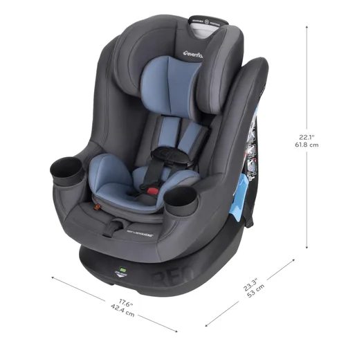 Miniatura 9 de Evenflo REO by Revolve360 - Asiento convertible giratorio para automóvil con funda de limpieza rápida, para bebés y niños pequeños, orientación