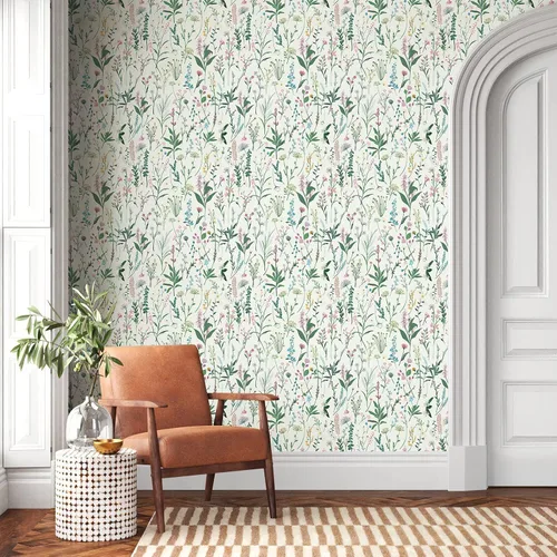 Miniatura 7 de Papel pintado floral JiffDiff despegar y pegar 118" x 17.3" papel pintado para baño papel pintado de flores silvestres papel de contacto de vinilo