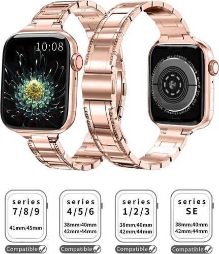 Miniatura 2 de QUNDAXI Correa de reloj Apple Watch de 1.614 in, 1.575 in, 1.496 in, 1.772 in, 1.732 in, 1.654 in, Series 9, 8, 7, 6, 5, 4, 3, 2, 1, SE SE2, correa