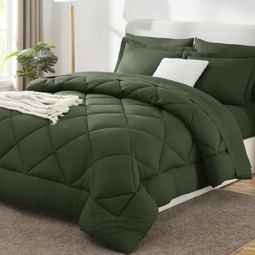 Miniatura 62 de CozyLux - Juego de edredón en una bolsa, para dormitorio universitario, todas las estaciones, edredón, sábanas y fundas para almohada y decorativas