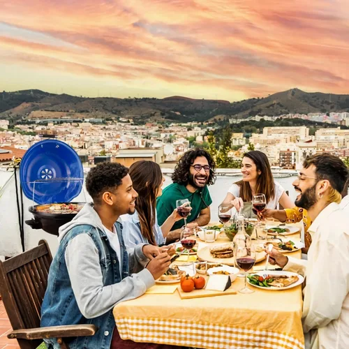 Miniatura 5 de Techwood Parrilla eléctrica para interiores y exteriores de 1600 W, parrilla eléctrica de barbacoa, parrilla de soporte extraíble portátil, azul